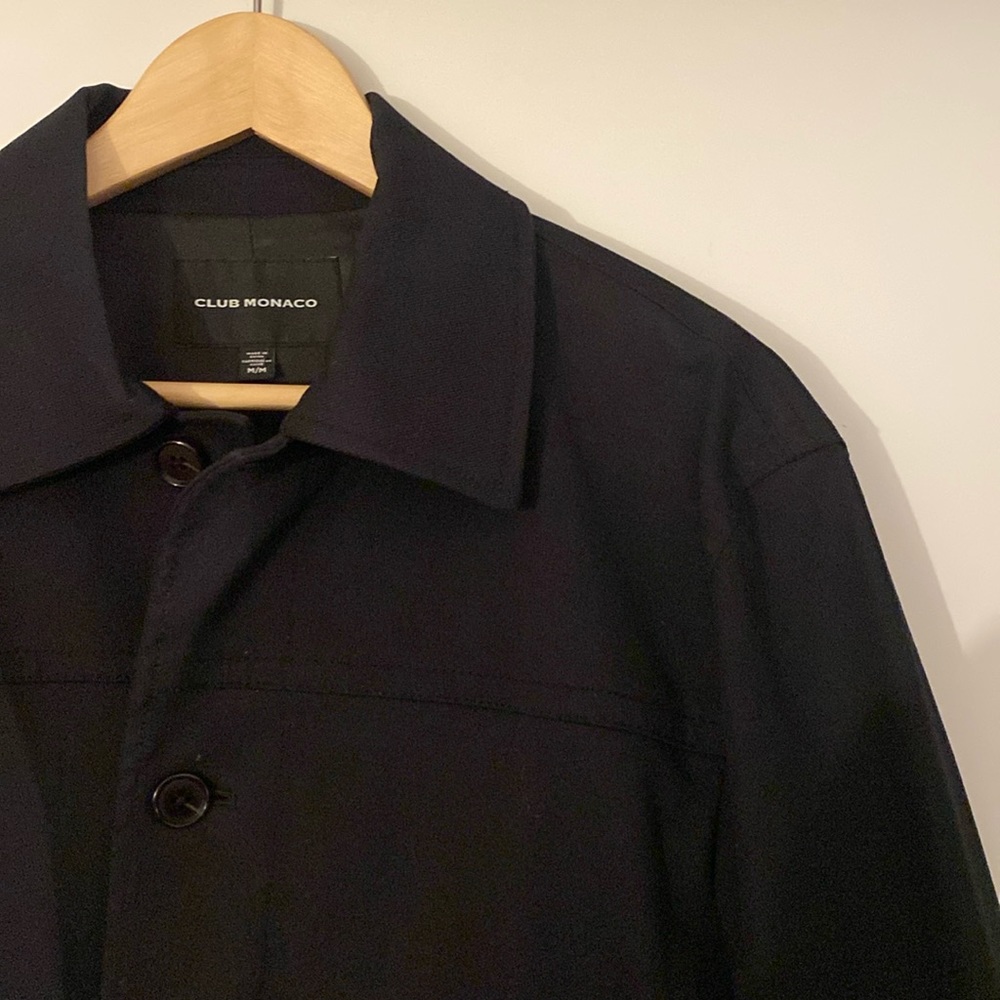 Club Monaco Men’s Stretch Twill Jacket in Black - Medium